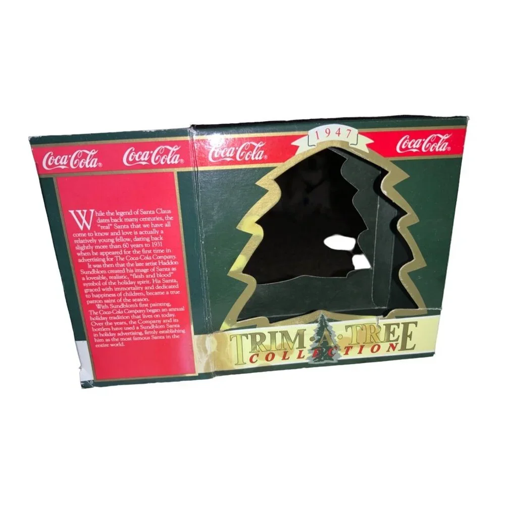 Santa Coca-Cola Ornament Christmas Collectible Vintage 1990